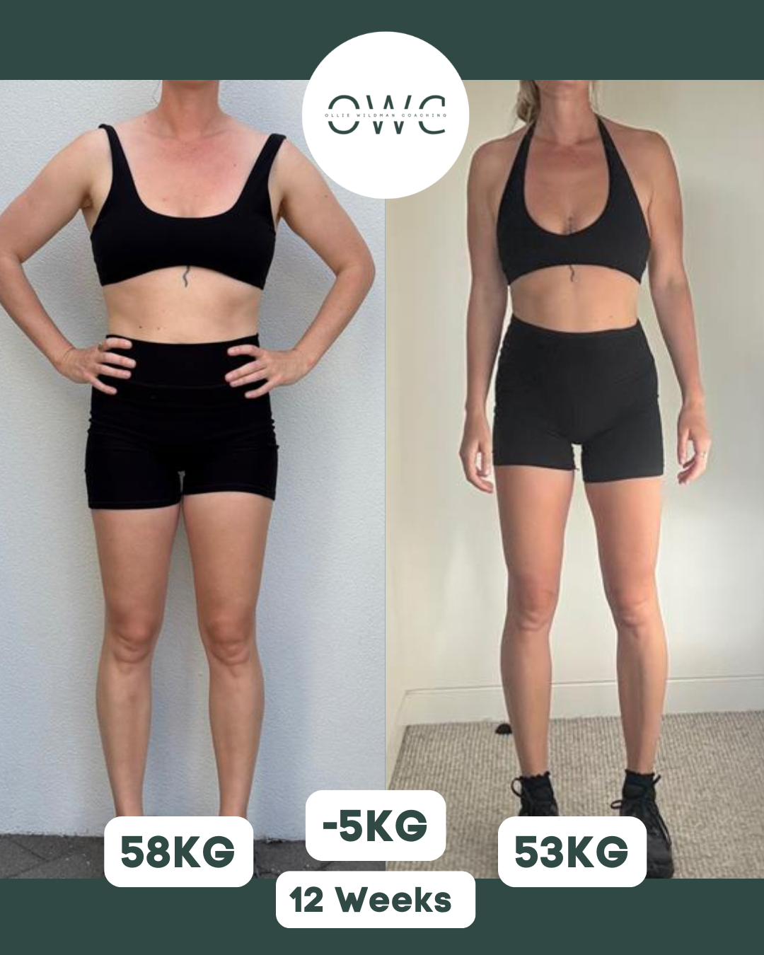 Katie — before and after transformation
