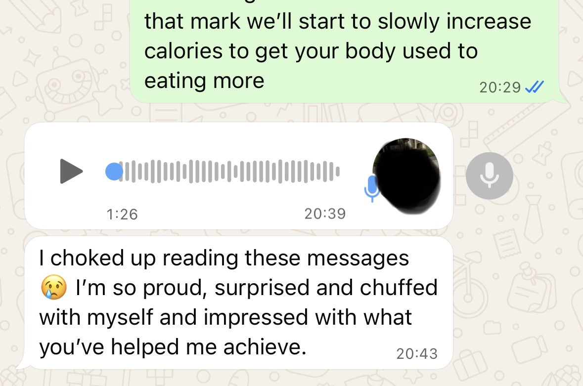 Client message — choked up, proud of what we achieved