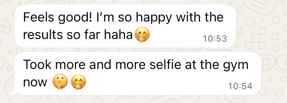 Client message — happy with the results so far